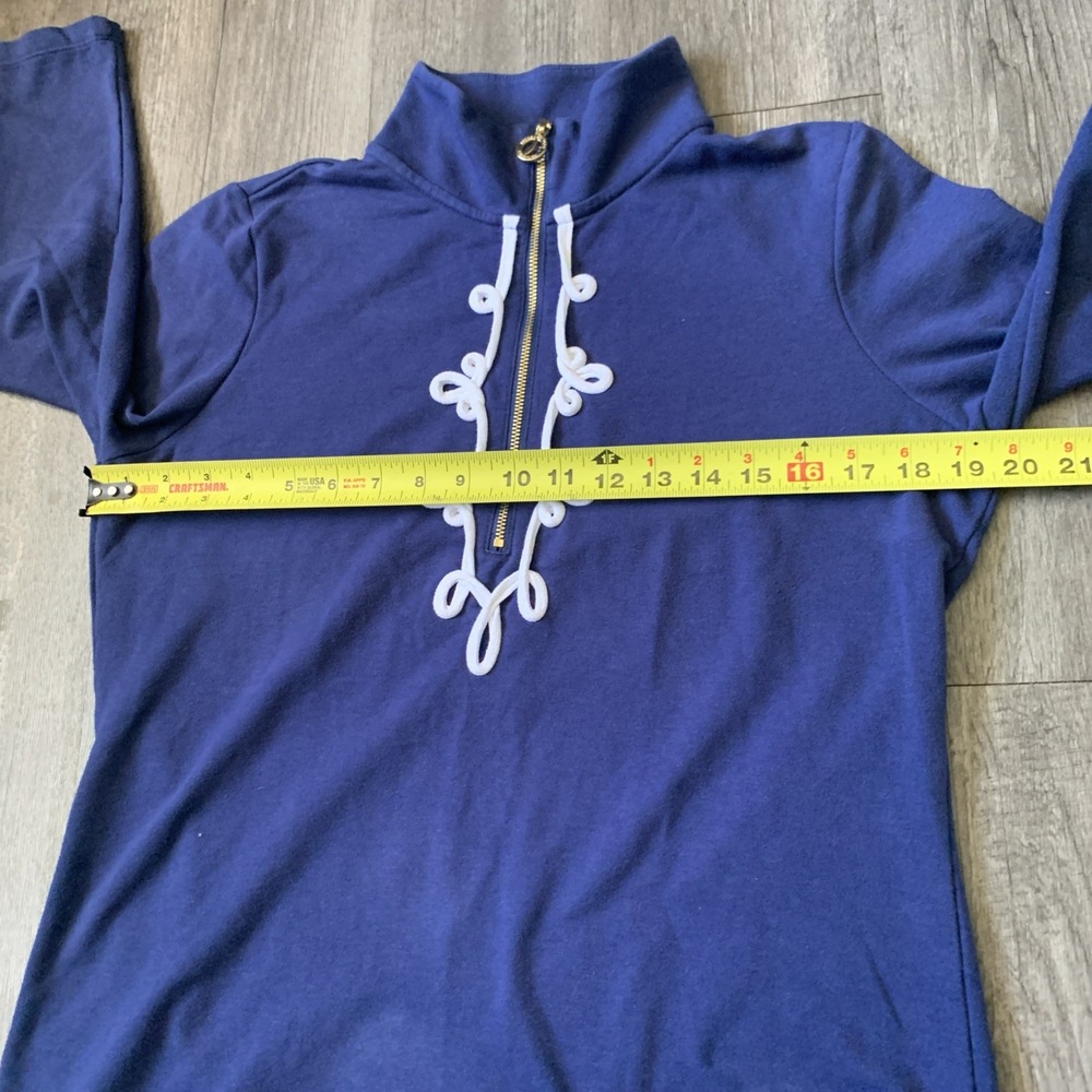 Jones New York Signature Womens M Indigo Quarter-Zip Pullover Sweater JPMH8KT542 - Picture 8 of 11